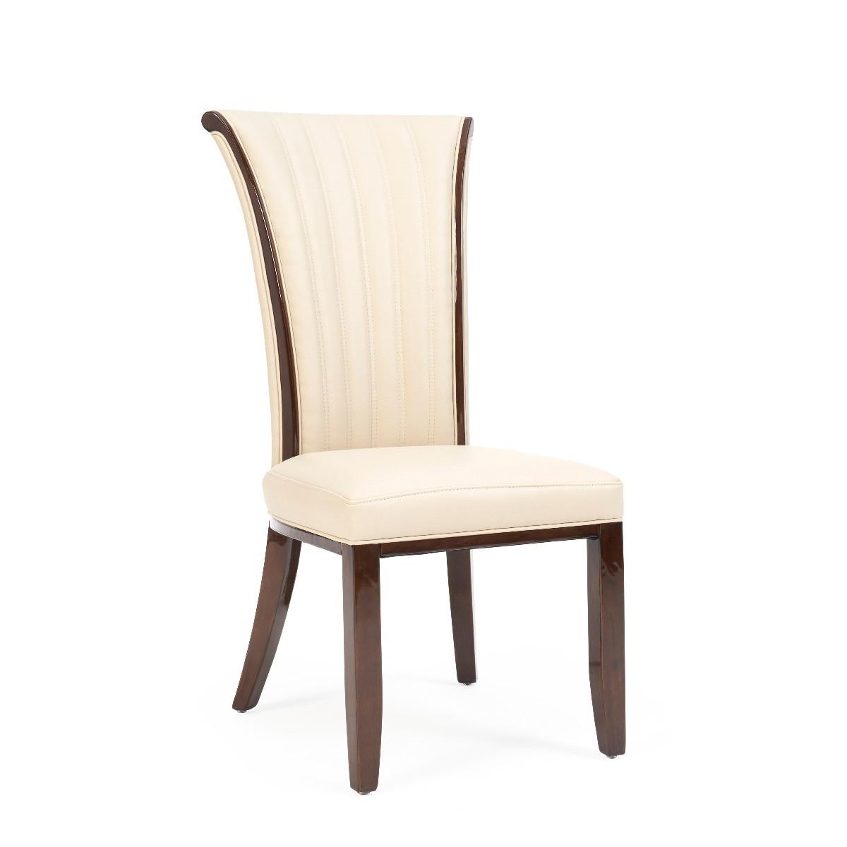 Lorient Cream Leather Dining Chairs – image 3