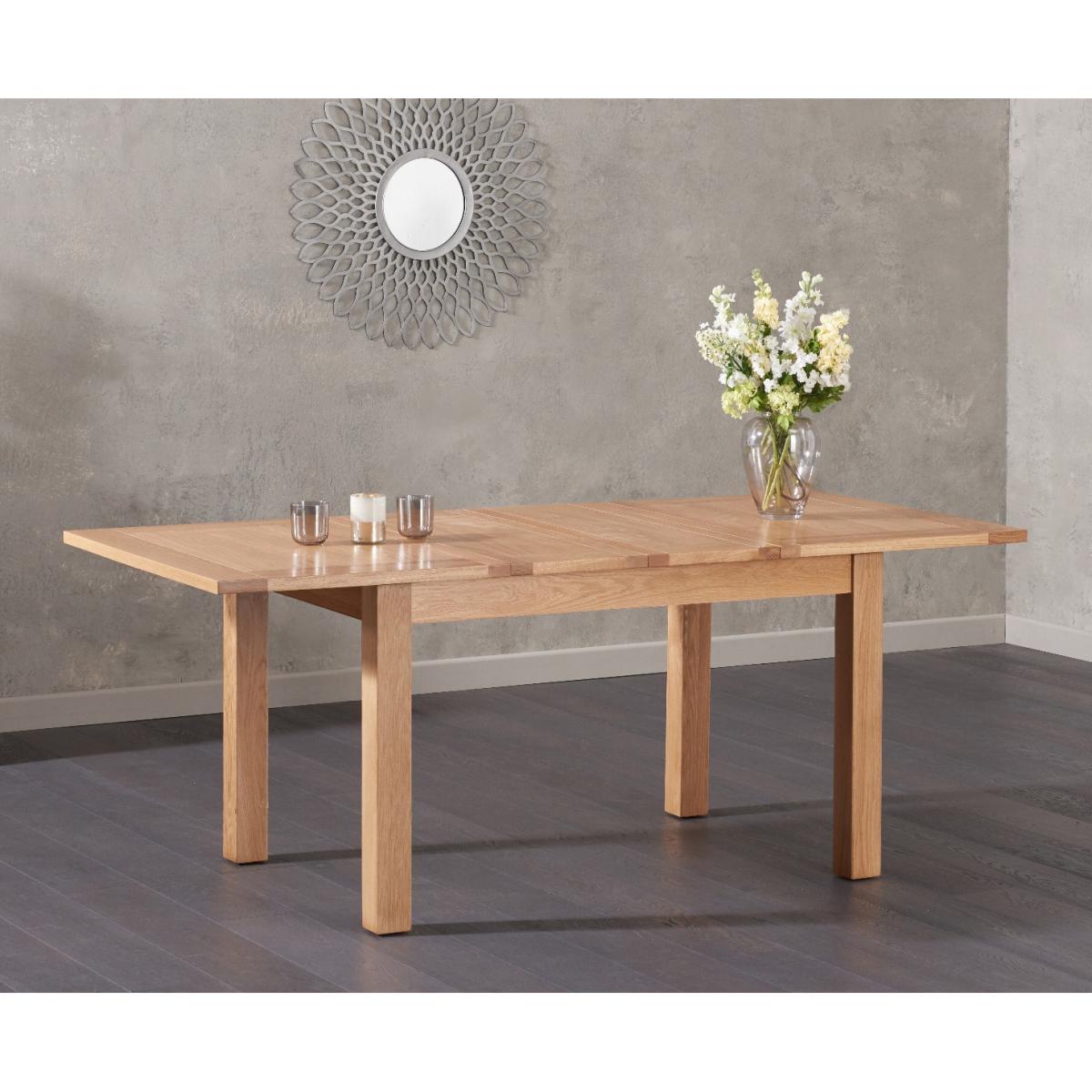 Cheadle 130cm Oak Extending Dining Table with Camille Fabric Chairs - Grey, 4 Chairs – image 3