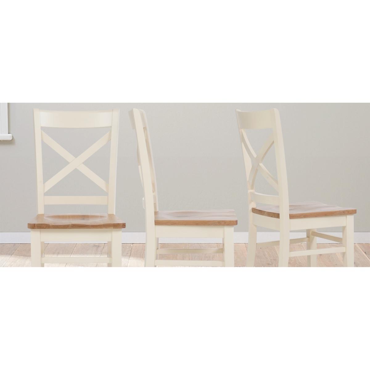 Chelsea Oak & Cream Extending Dining Table with Cavendish Chairs - Cream, 4 Chairs – image 13