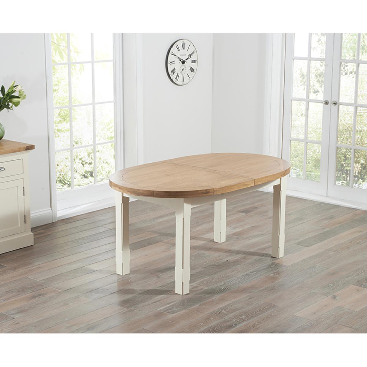 Chelsea Oak & Cream Extending Dining Table with Cavendish Chairs - Cream, 4 Chairs – image 3
