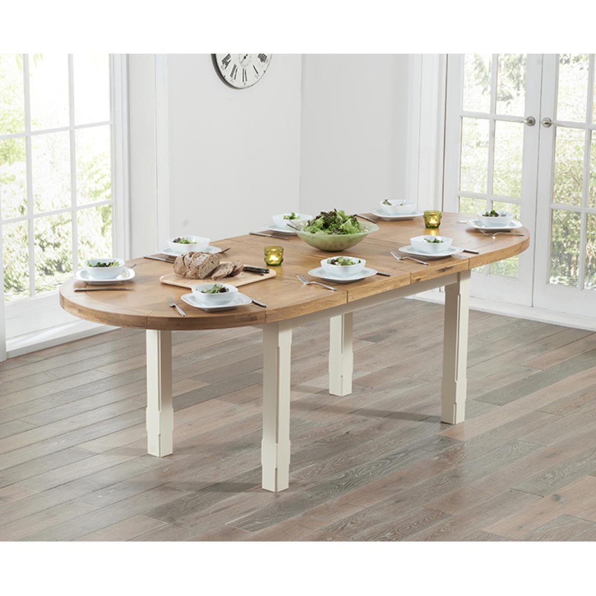 Chelsea Oak & Cream Extending Dining Table with Cavendish Chairs - Cream, 4 Chairs – image 4