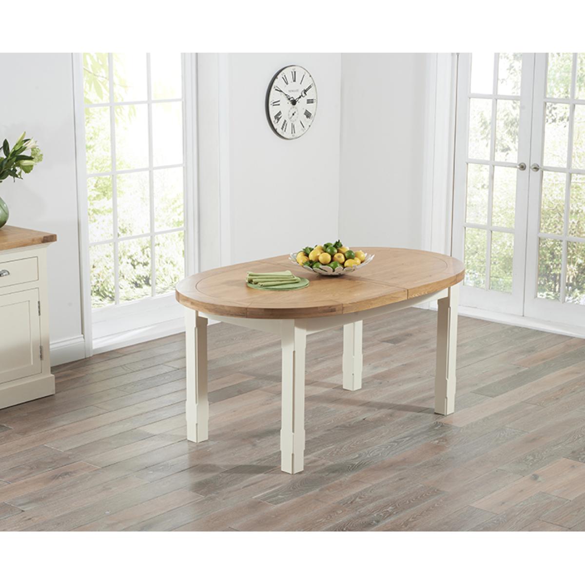 Chelsea Oak & Cream Extending Dining Table with Cavendish Chairs - Cream, 4 Chairs – image 6