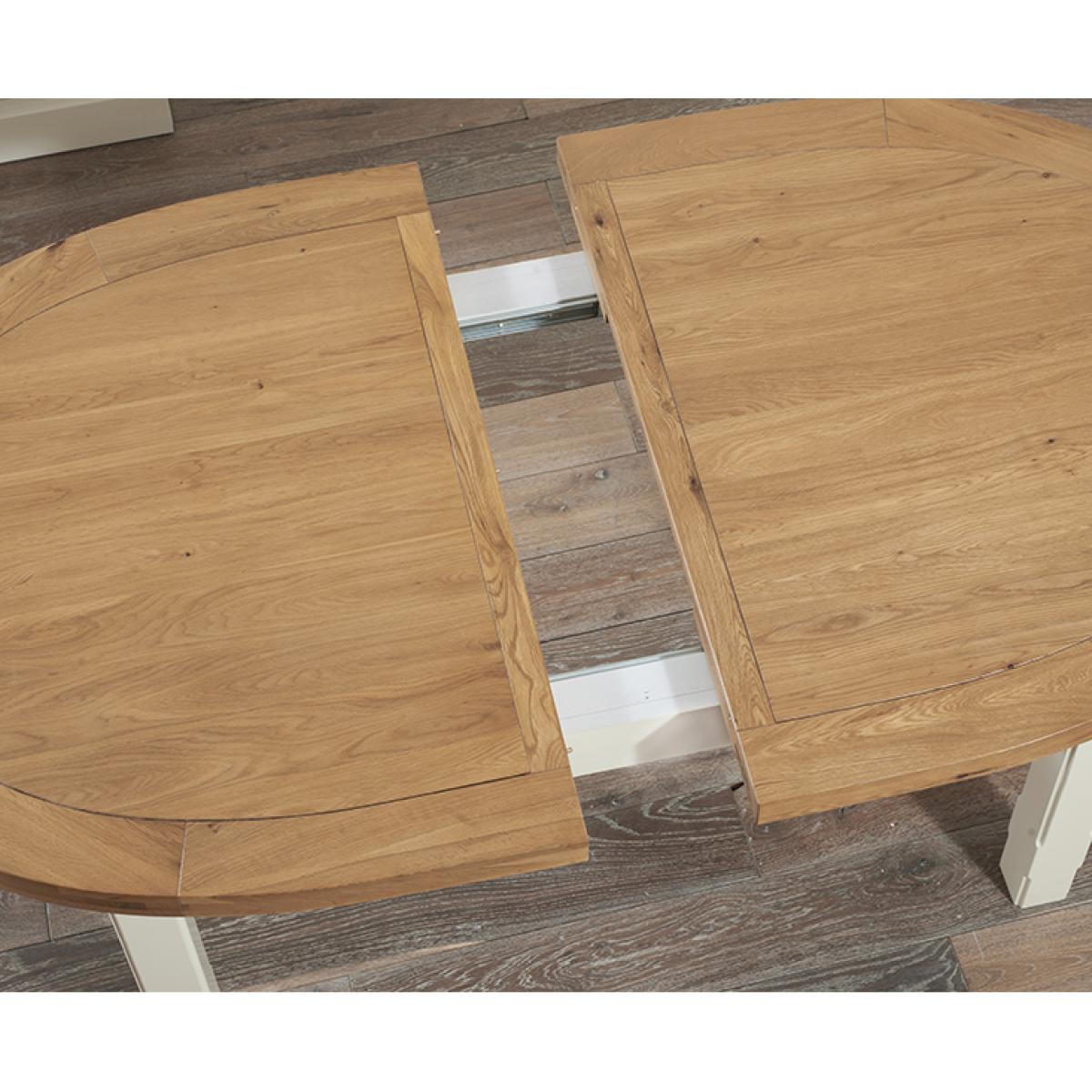 Chelsea Oak & Cream Extending Dining Table with Cavendish Chairs - Cream, 4 Chairs – image 9