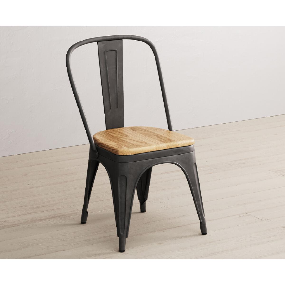Loft Oak and Metal Dining Chairs – image 3