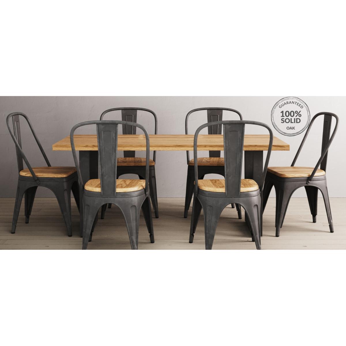 Loft Oak and Metal Dining Chairs – image 7