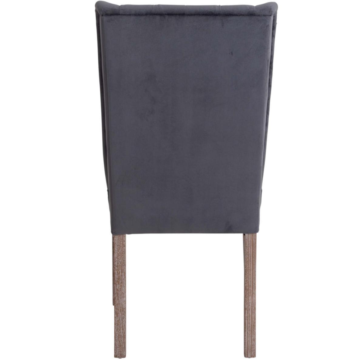 Libra Pair of Richmond Grey Velvet Buttonback Dining Chair – image 3