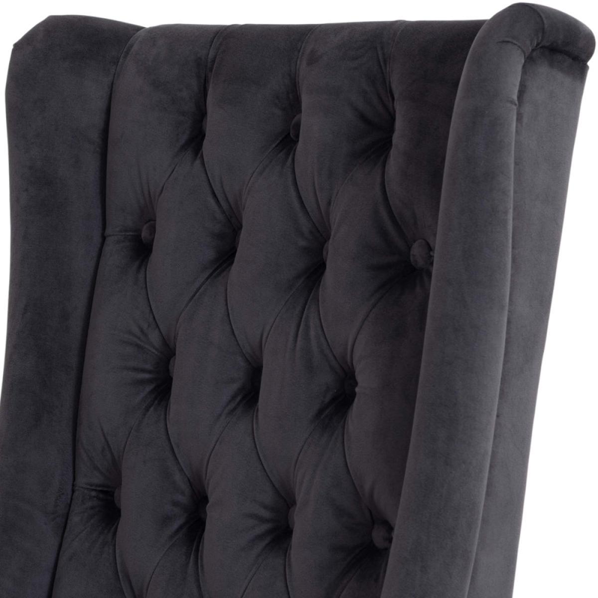 Libra Pair of Richmond Grey Velvet Buttonback Dining Chair – image 4