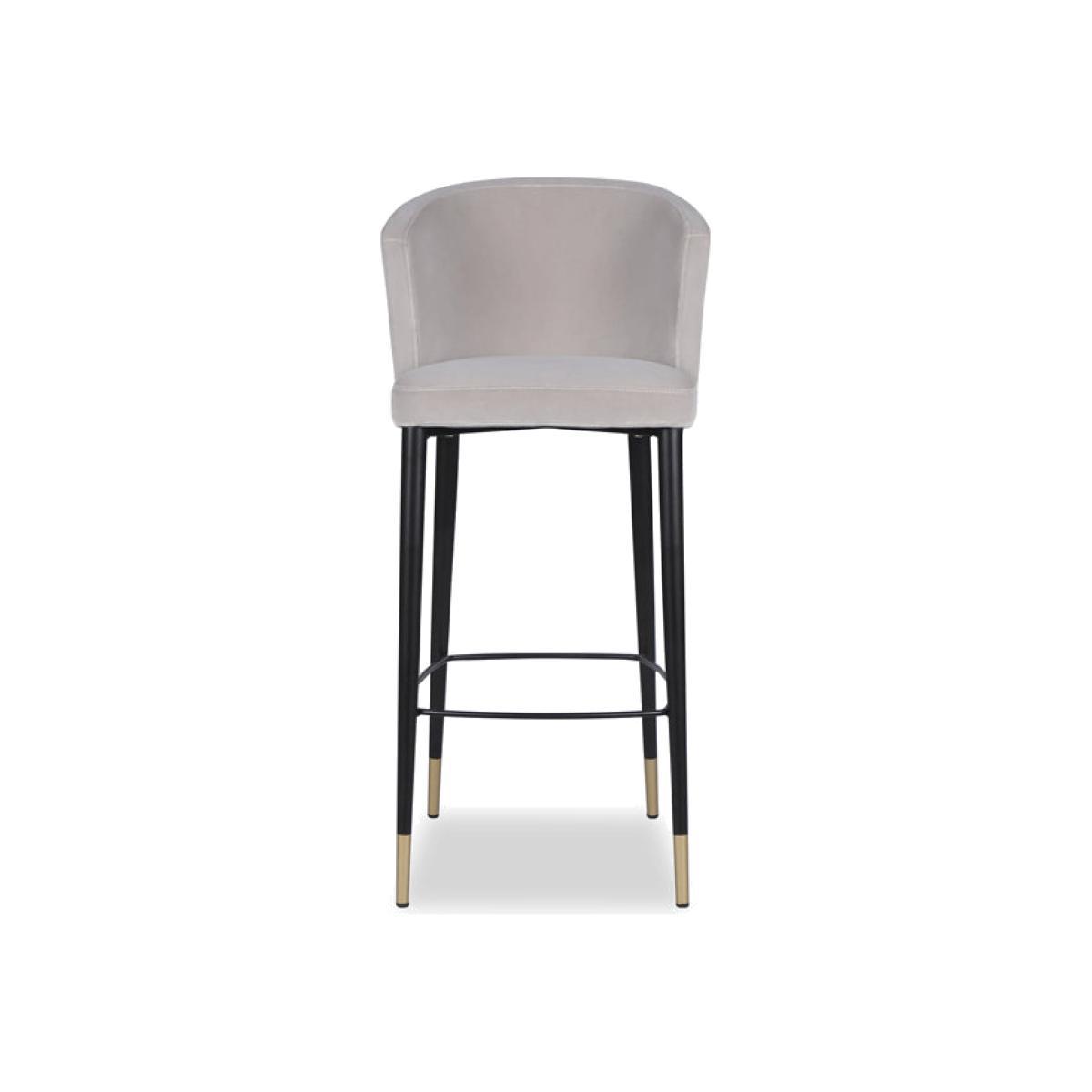 Liang & Eimil Elica Stool Gainsborough Dorian Grey Velvet – image 1