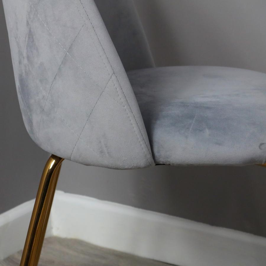 Native Home Grey Velvet Dining Chair with Gold Legs – image 5