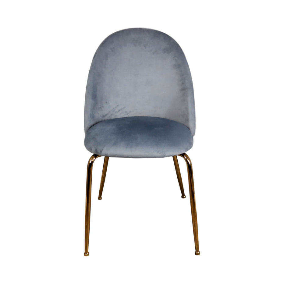 Native Home Grey Velvet Dining Chair with Gold Legs – image 2
