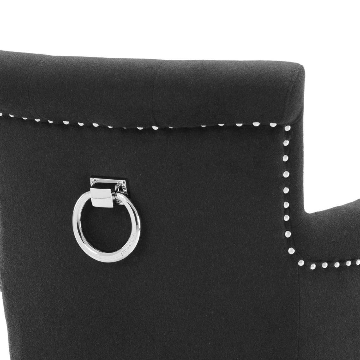 Eichholtz Key Largo Dining Chair Arm in Black Cashmere – image 3