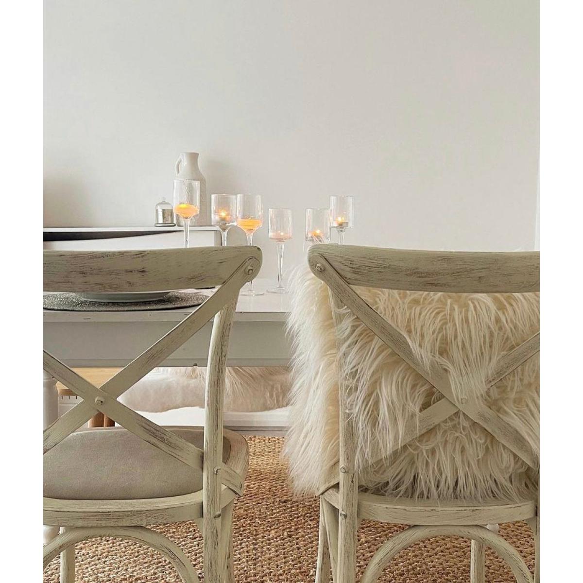 Gallery Interiors Set of 2 Café Dining Chairs - Linen & Off White Oak – image 4