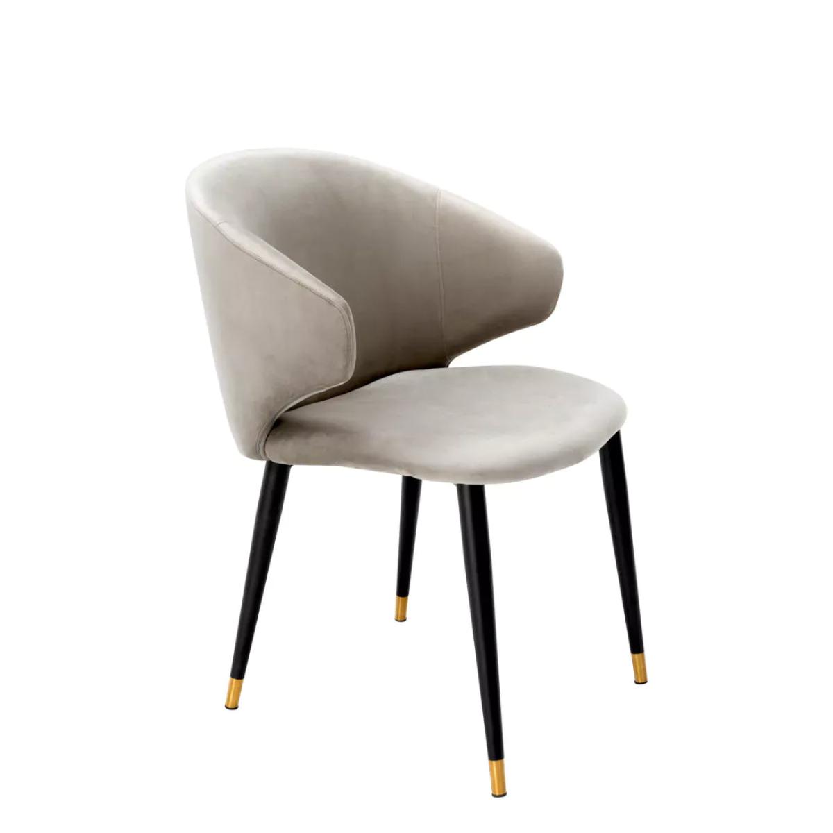 Eichholtz Volante Dining Chair Roche Beige Velvet With Arm – image 3