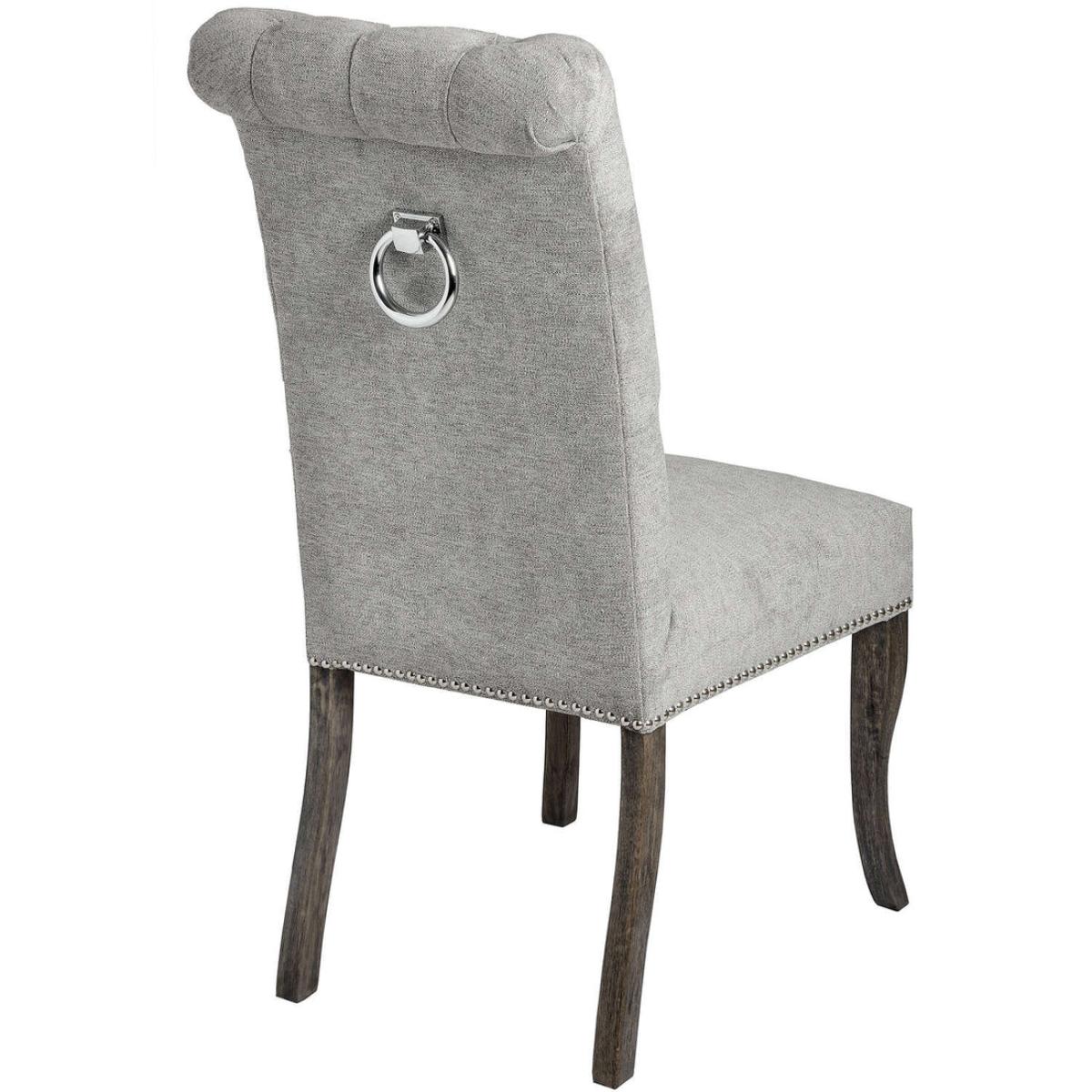 Hill Interiors Roll Top Dining Chair With Ring Pull in Silver – image 2