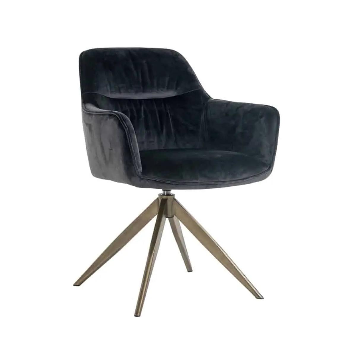 Richmond Interiors Aline Antraciet Velvet Swivel Chair – image 2