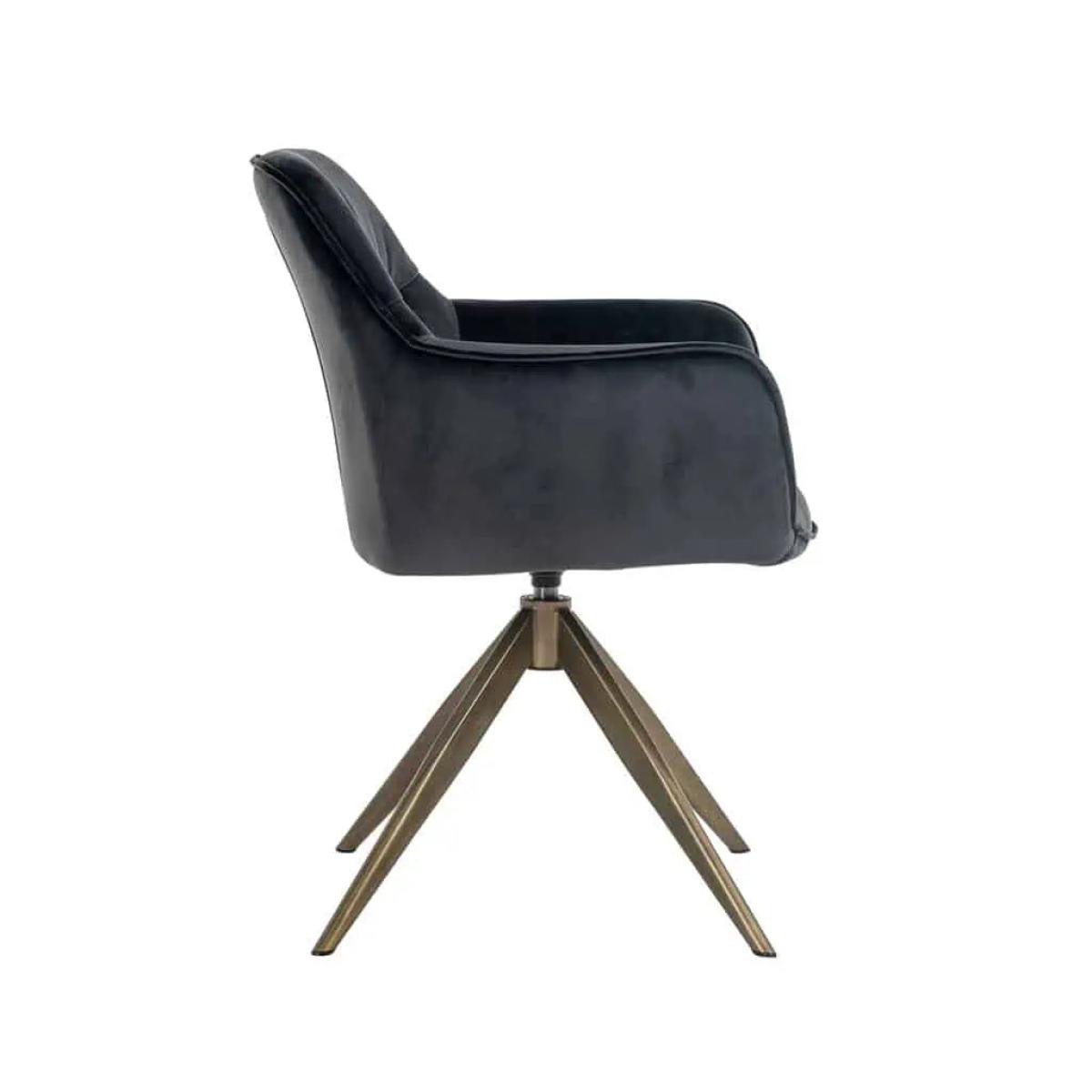 Richmond Interiors Aline Antraciet Velvet Swivel Chair – image 3