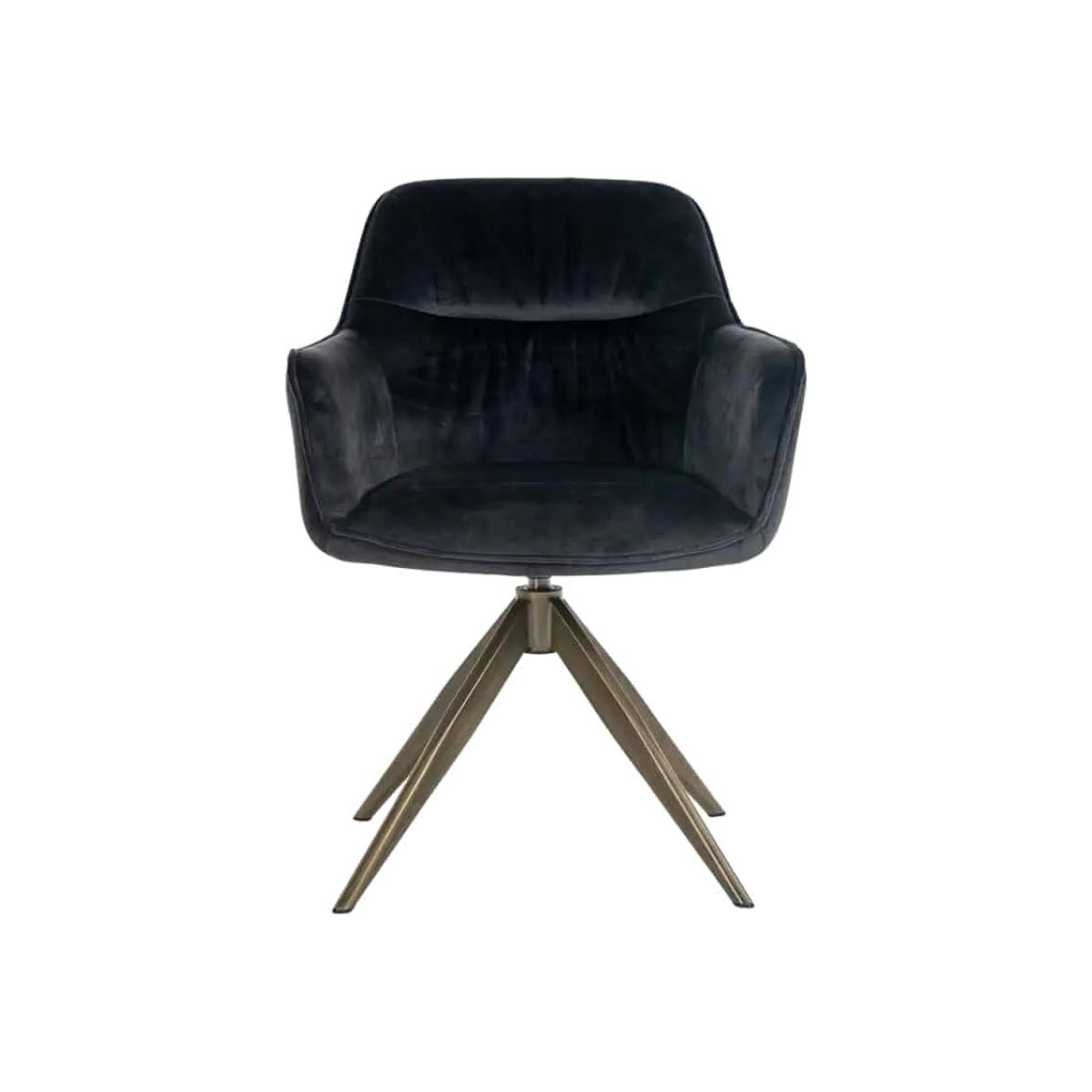 Richmond Interiors Aline Antraciet Velvet Swivel Chair – image 1