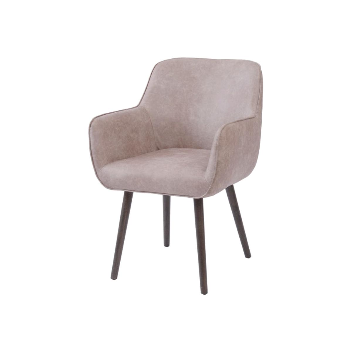 Libra Grey Leather Look Retro Dining Chair with arms / Grey – image 1