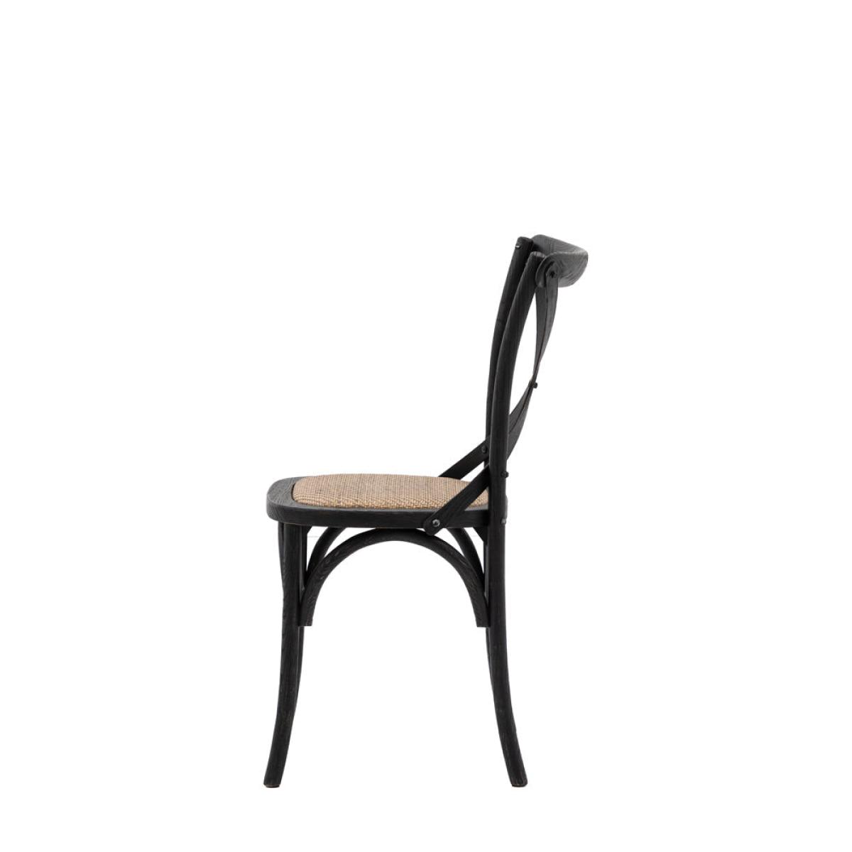 Gallery Interiors Set of 2 Café Dining Chairs - Rattan & Black Oak | Outlet – image 3
