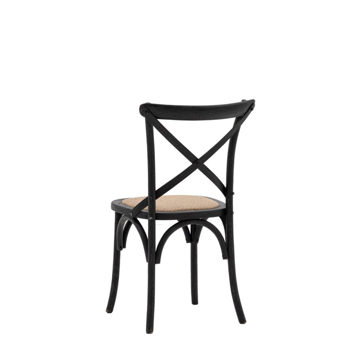 Gallery Interiors Set of 2 Café Dining Chairs - Rattan & Black Oak | Outlet – image 4