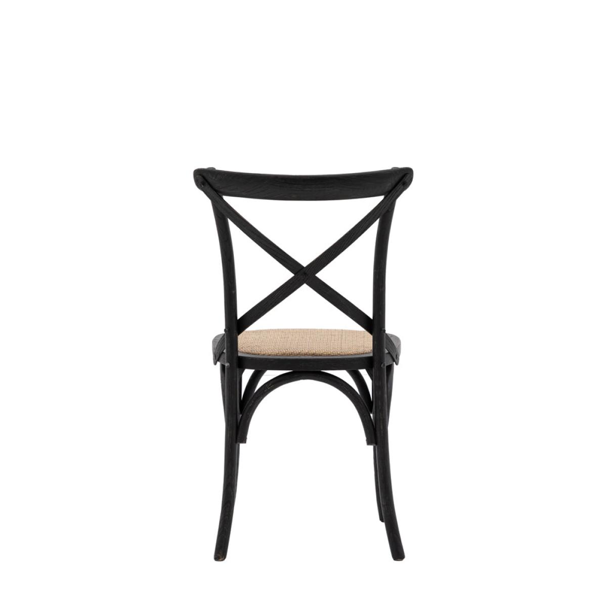 Gallery Interiors Set of 2 Café Dining Chairs - Rattan & Black Oak | Outlet – image 5