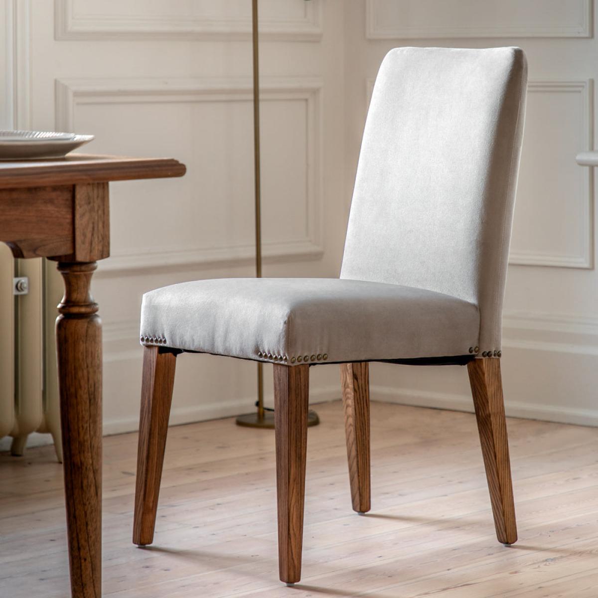 Gallery Interiors Set of 2 Highgate Dining Chair in Dove Velvet – image 2