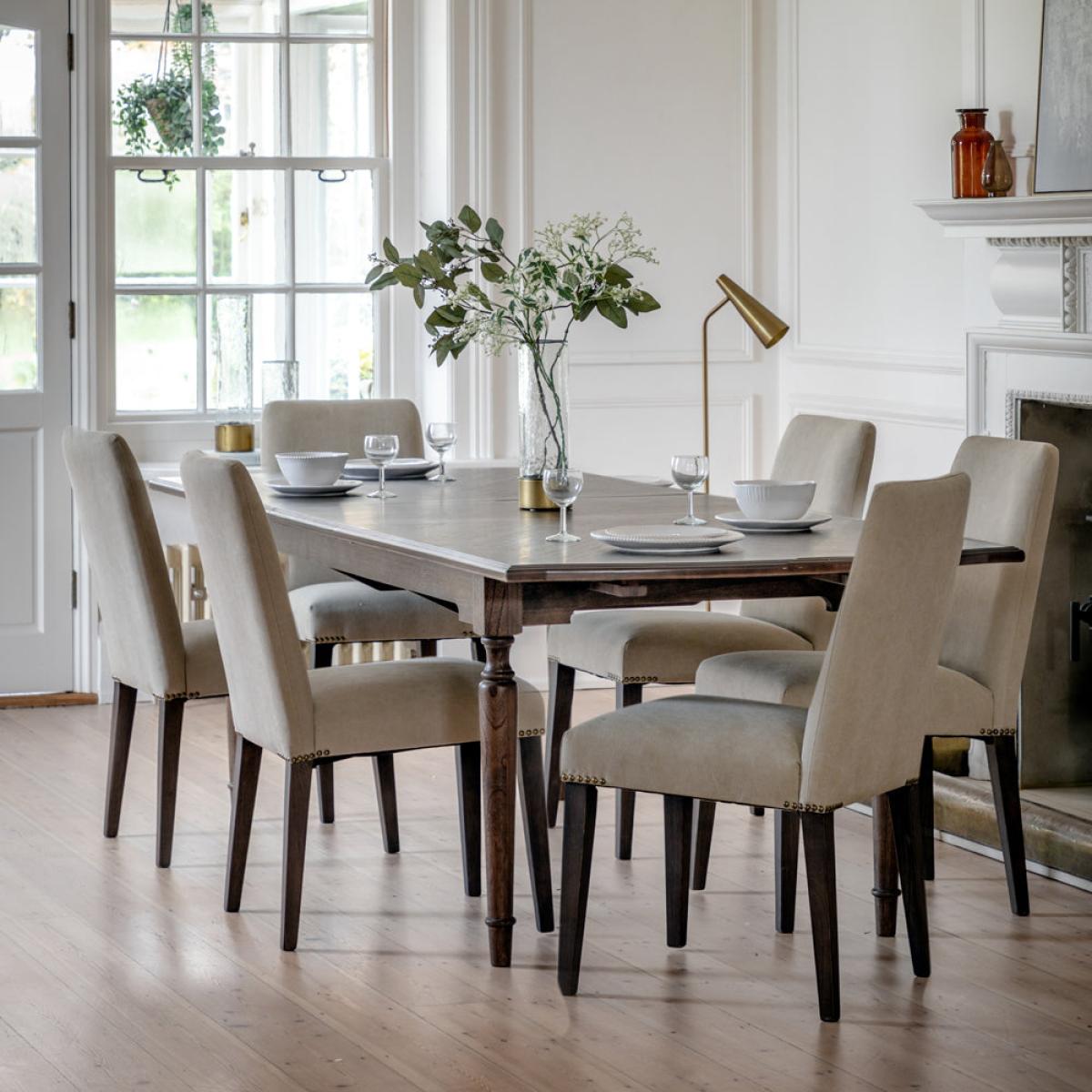 Gallery Interiors Set of 2 Highgate Dining Chair in Dove Velvet – image 4