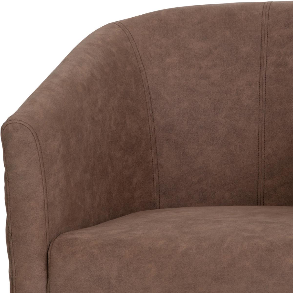 Libra York Tan Tub Dining Chair In Faux Leather – image 4