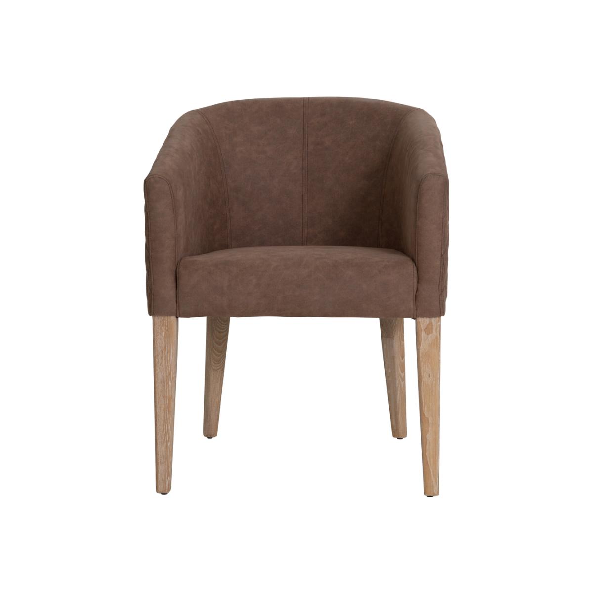 Libra York Tan Tub Dining Chair In Faux Leather – image 1