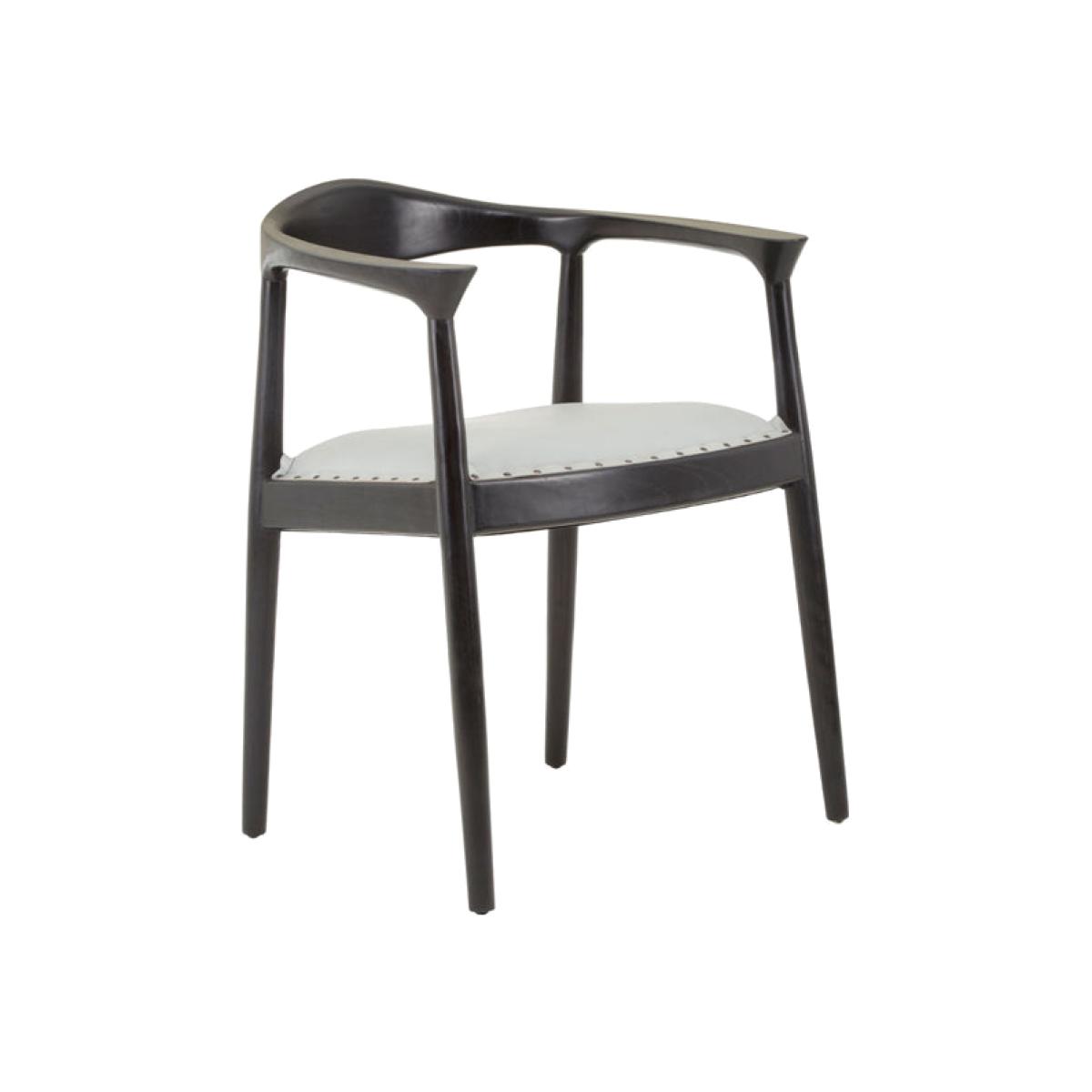 Olivia's Kai Leather Dining Chair Grey – image 1