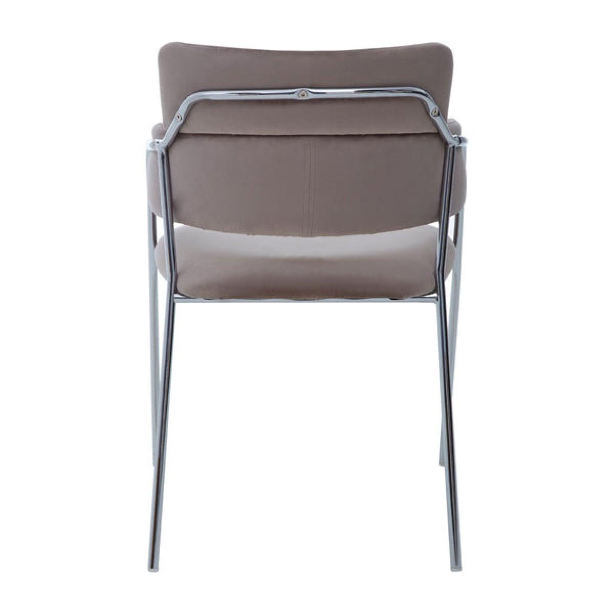 Olivia's Tara Dining Chair in brown Velvet Chrome Finish – image 4