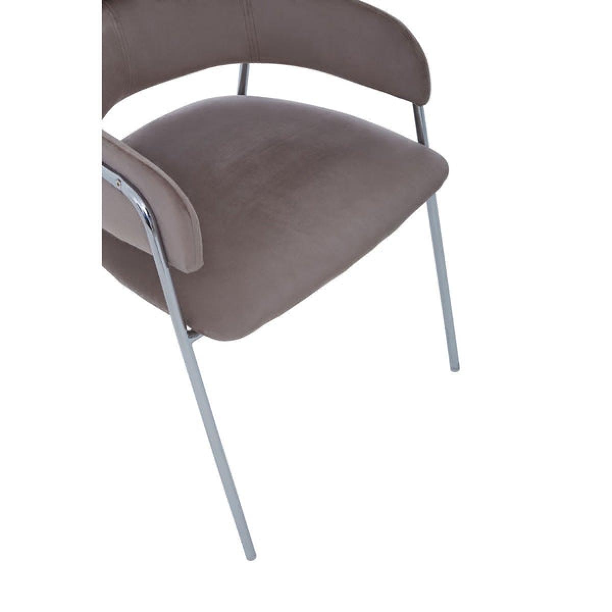 Olivia's Tara Dining Chair in brown Velvet Chrome Finish – image 6