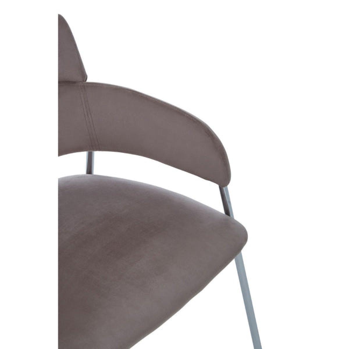 Olivia's Tara Dining Chair in brown Velvet Chrome Finish – image 7