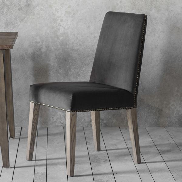Gallery Direct Rex Dining Chair in Mouse Velvet (2pk) | Outlet – image 2