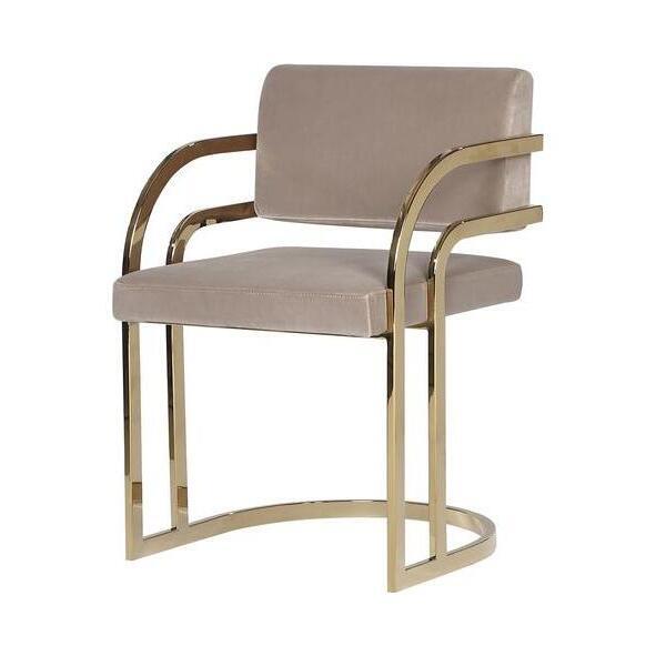 Liang & Eimil Dylan Dining Chair Gainsborough Mink Velvet Polished Brass – image 1