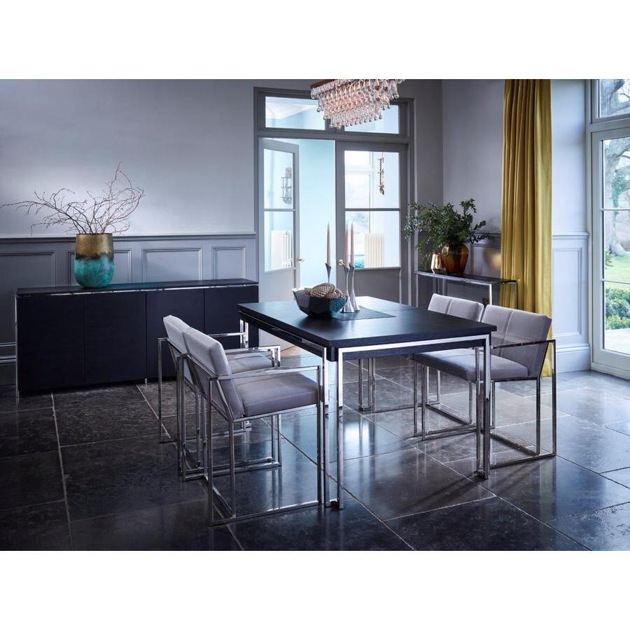 Gillmore Federico Midnight Blue Velvet With Black Frame Dining Chair – image 3