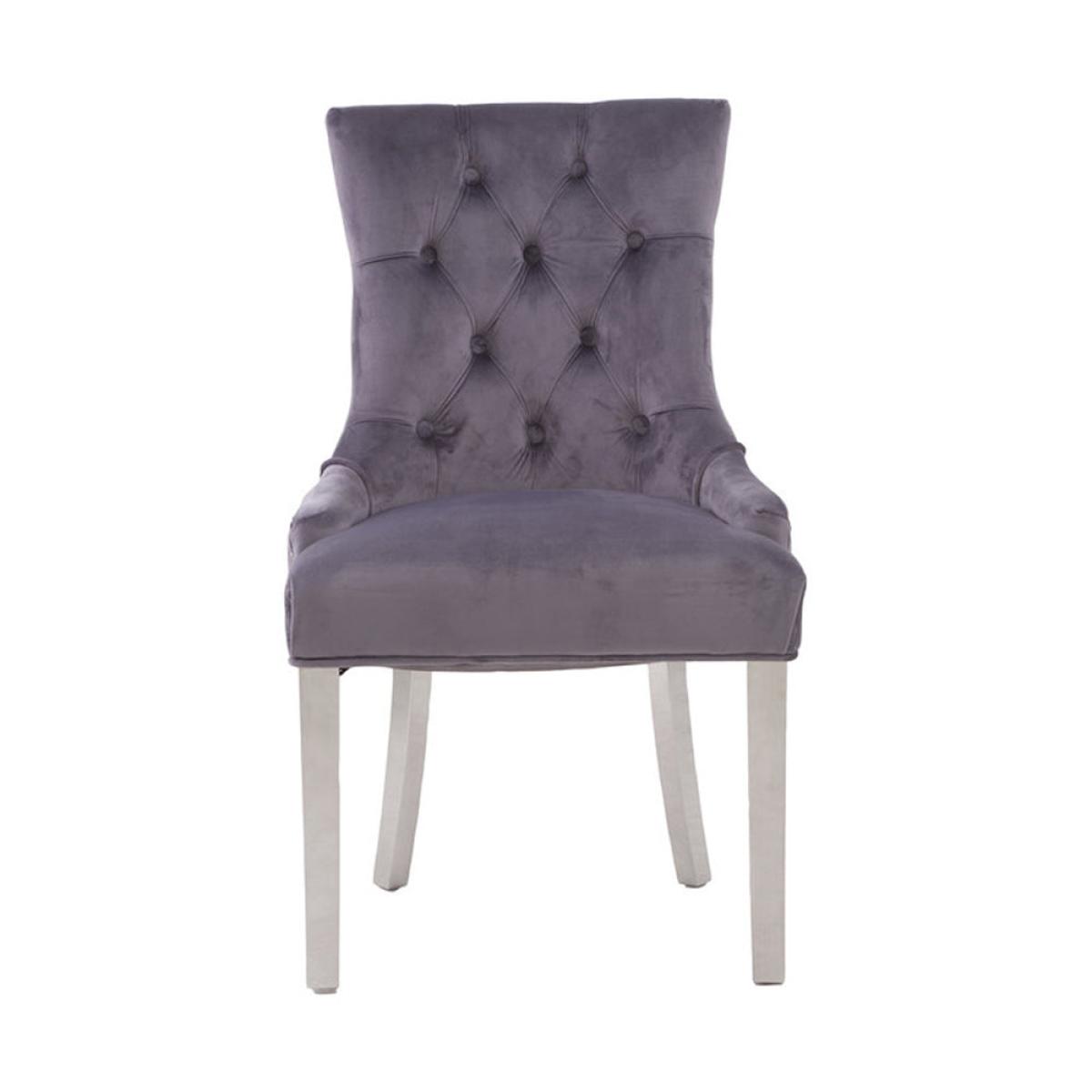 Olivia's Regina Grey Velvet Dining Chair | Outlet – image 2