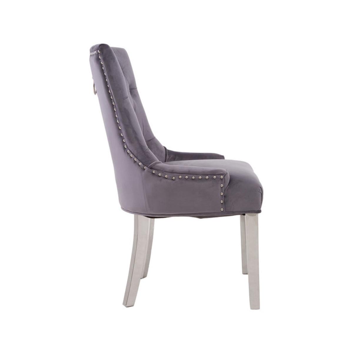 Olivia's Regina Grey Velvet Dining Chair | Outlet – image 3
