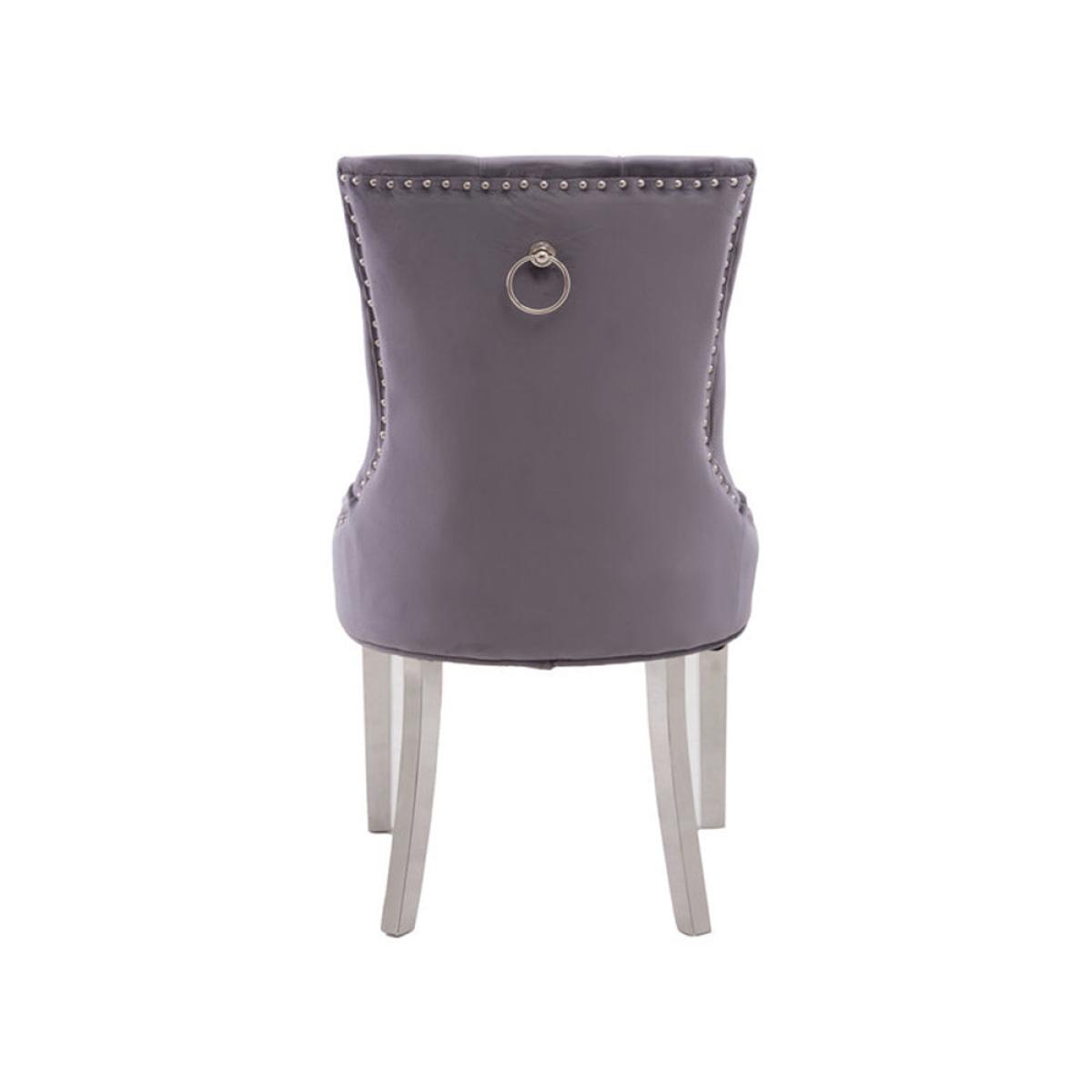 Olivia's Regina Grey Velvet Dining Chair | Outlet – image 4