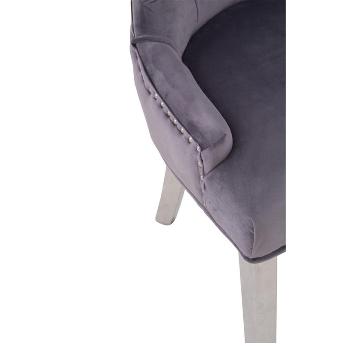 Olivia's Regina Grey Velvet Dining Chair | Outlet – image 5