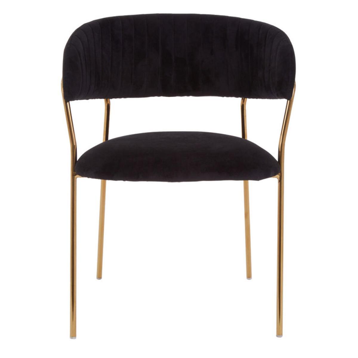 Olivia's Tara Black Velvet Dining Chair – image 2