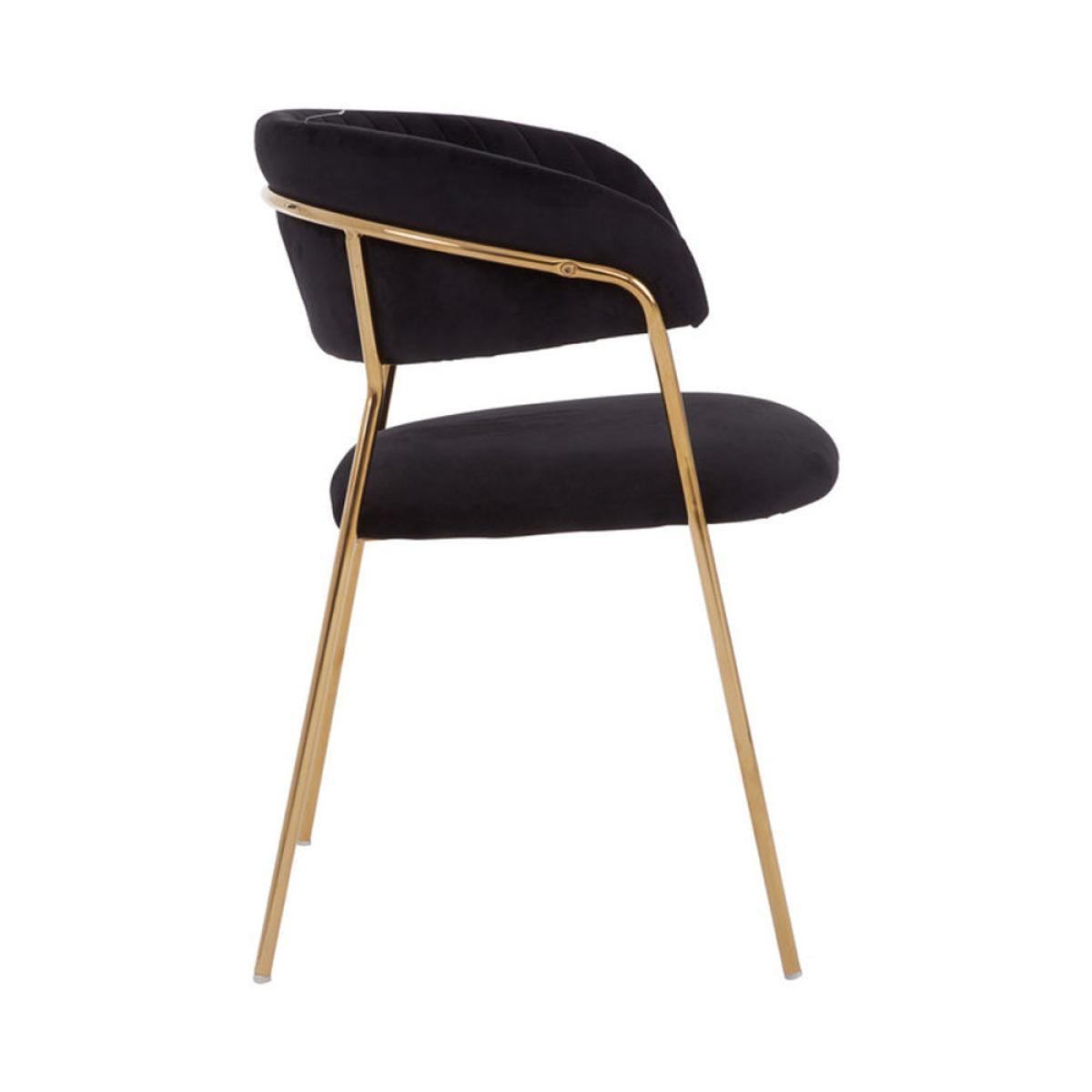 Olivia's Tara Black Velvet Dining Chair – image 3