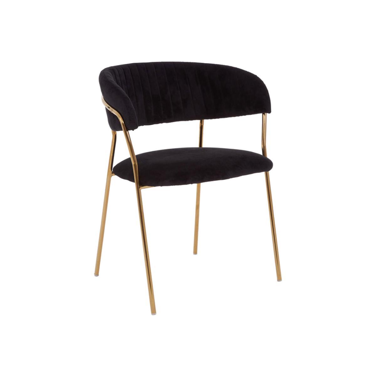 Olivia's Tara Black Velvet Dining Chair – image 1