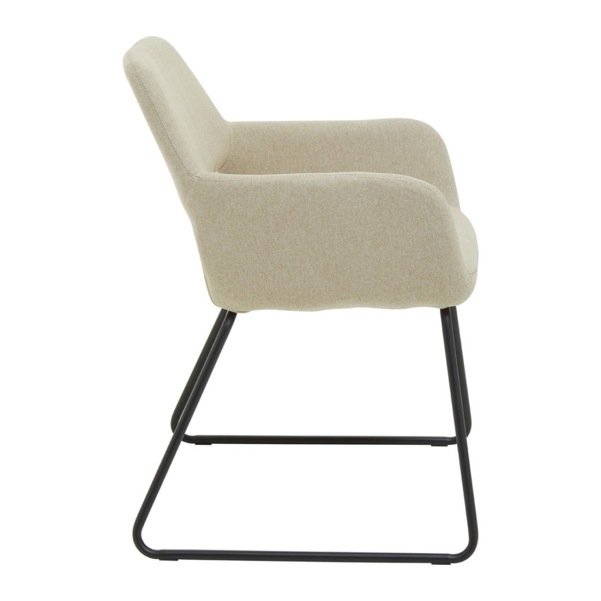 Olivia's Sonny Dining Chair in Natural Fabric & Black Legs – image 3
