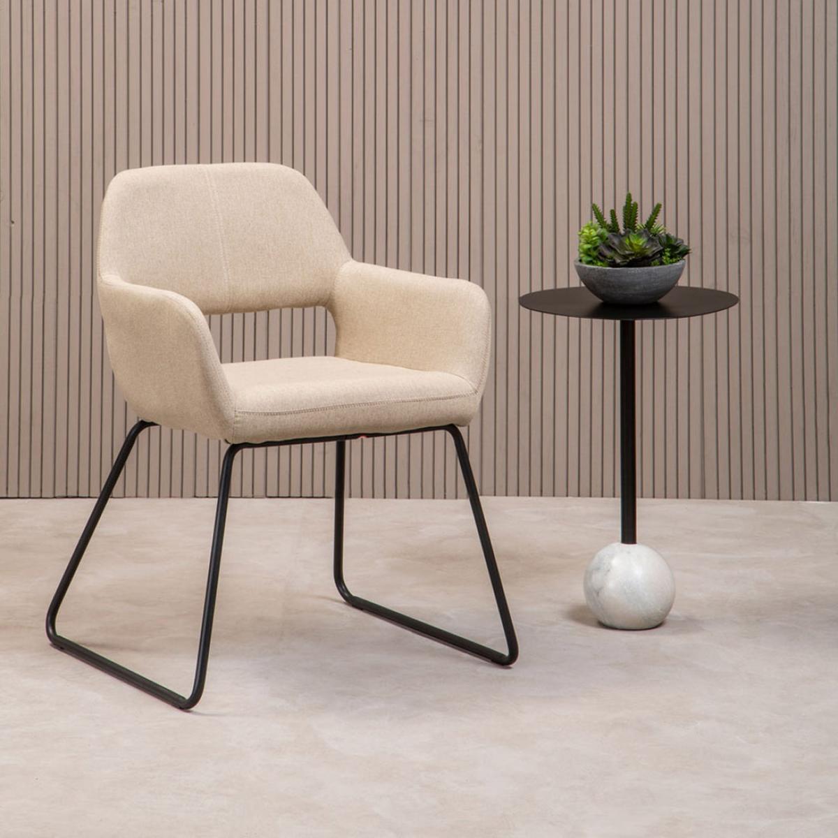 Olivia's Sonny Dining Chair in Natural Fabric & Black Legs – image 5