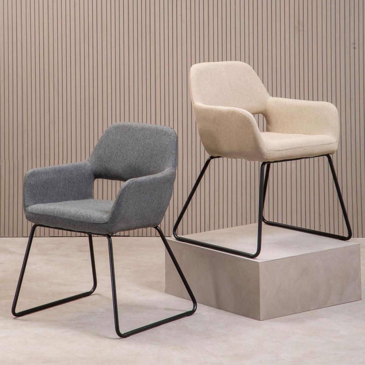 Olivia's Sonny Dining Chair in Natural Fabric & Black Legs – image 6