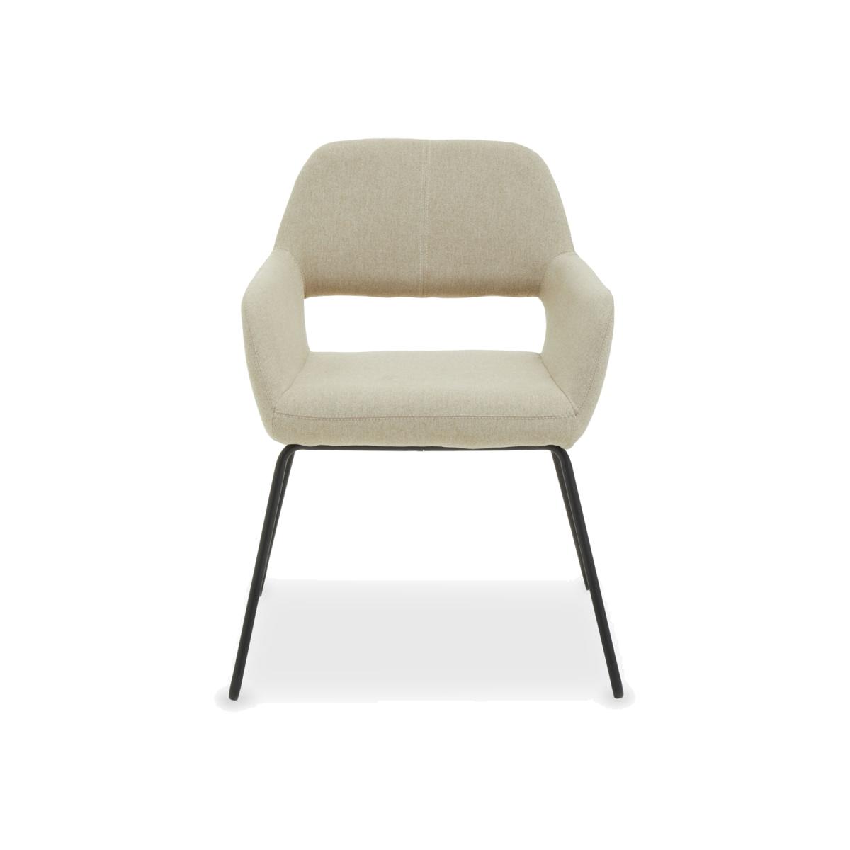Olivia's Sonny Dining Chair in Natural Fabric & Black Legs – image 1