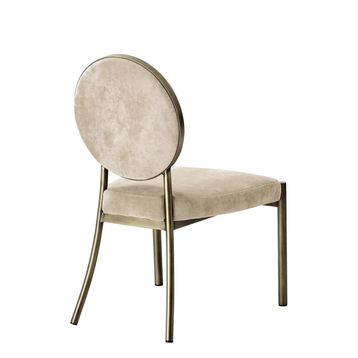 Eichholtz Scribe Dining Chair in Dark Brass Greige Velvet – image 3