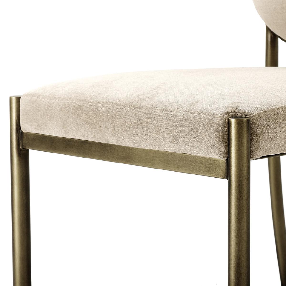 Eichholtz Scribe Dining Chair in Dark Brass Greige Velvet – image 4