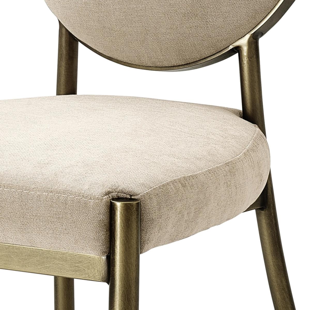 Eichholtz Scribe Dining Chair in Dark Brass Greige Velvet – image 5